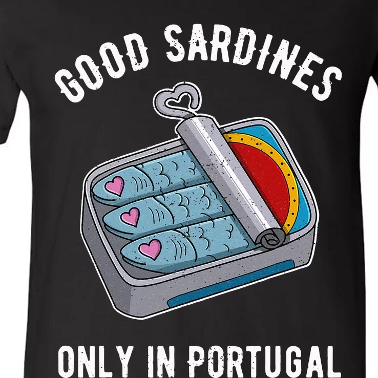 Sardine anchovies fish dishes canned fish cuisine V-Neck T-Shirt