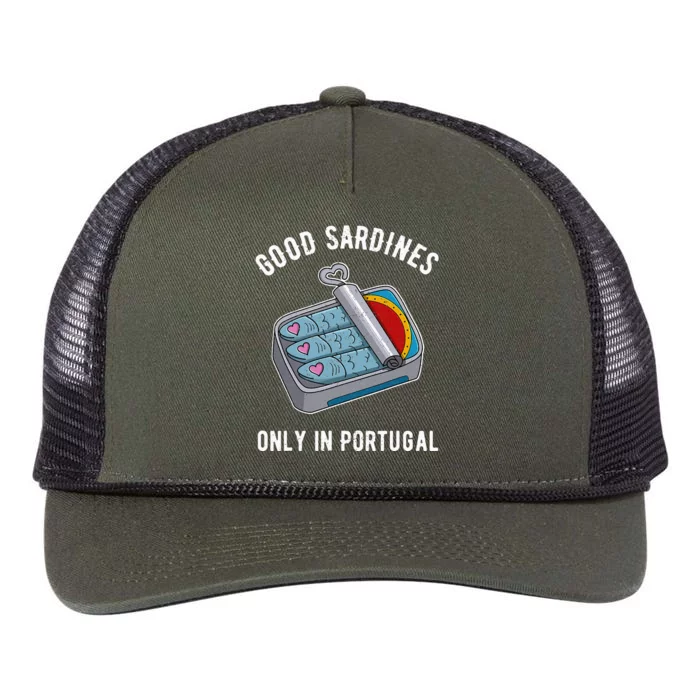 Sardine anchovies fish dishes canned fish cuisine Retro Rope Trucker Hat Cap