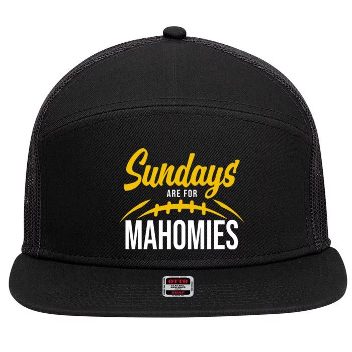 Sundays Are For Mahomies Football Lover 7 Panel Mesh Trucker Snapback Hat