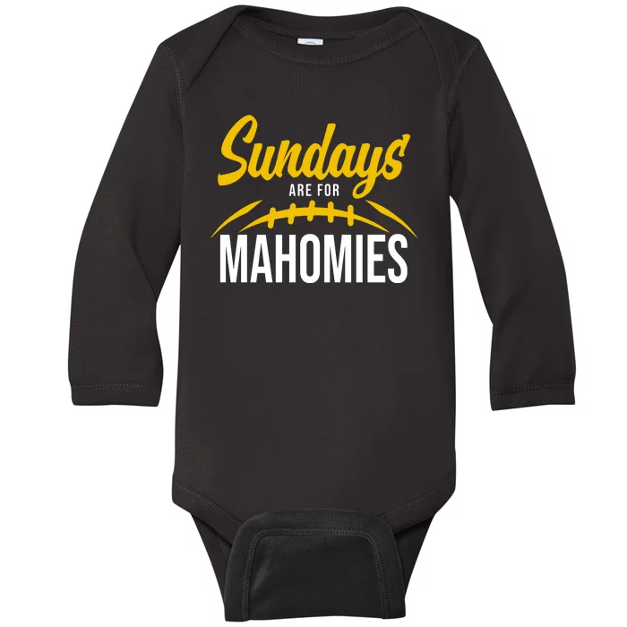 Sundays Are For Mahomies Football Lover Baby Long Sleeve Bodysuit