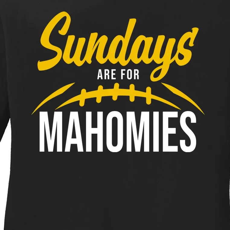 Sundays Are For Mahomies Football Lover Ladies Long Sleeve Shirt