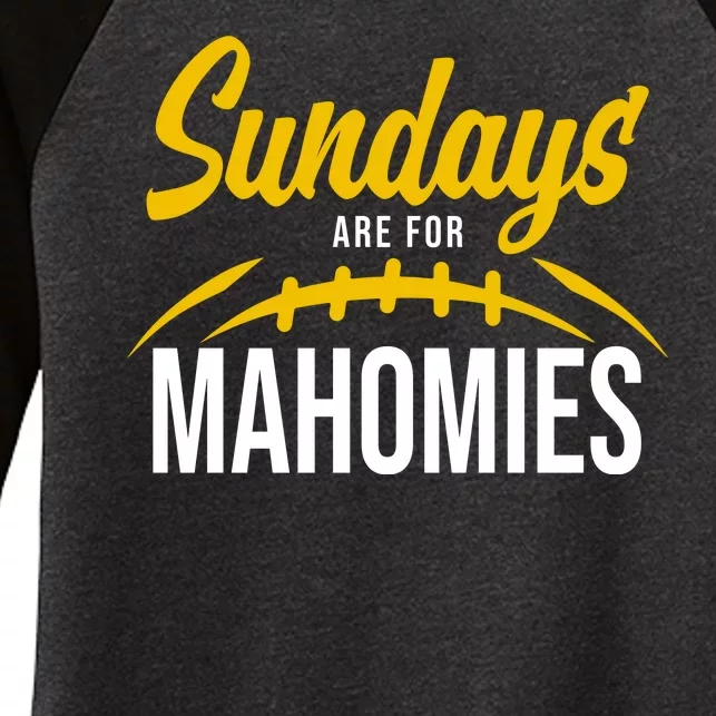 Sundays Are For Mahomies Football Lover Women's Tri-Blend 3/4-Sleeve Raglan Shirt