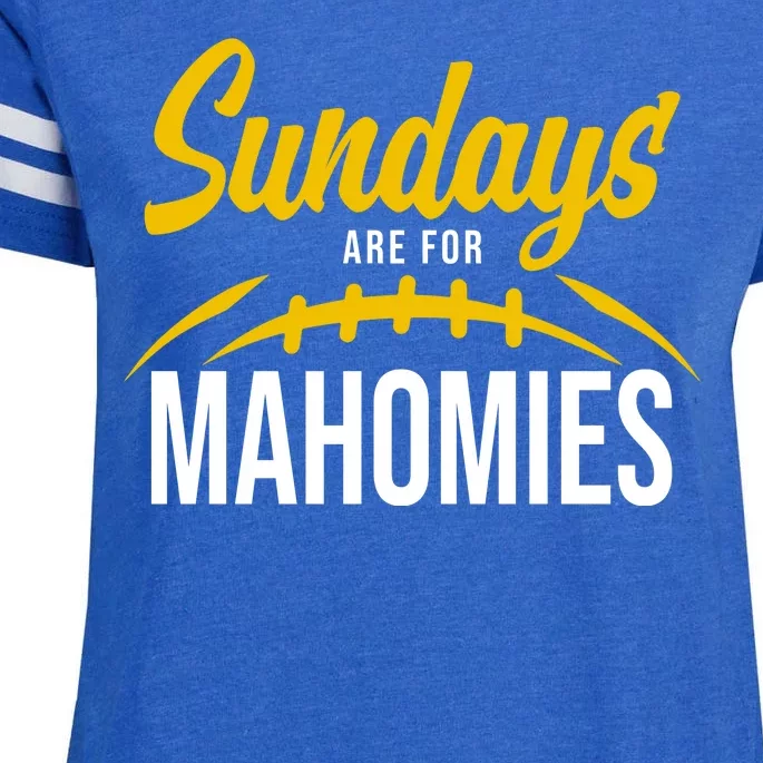 Sundays Are For Mahomies Football Lover Enza Ladies Jersey Football T-Shirt