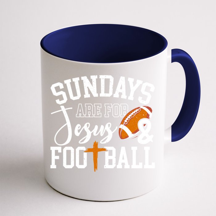 Sundays Are For Jesus And Football Front & Back Coffee Mug