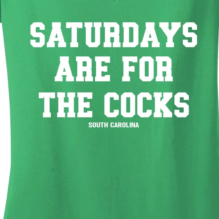 Saturdays Are For The Cocks Women's V-Neck T-Shirt