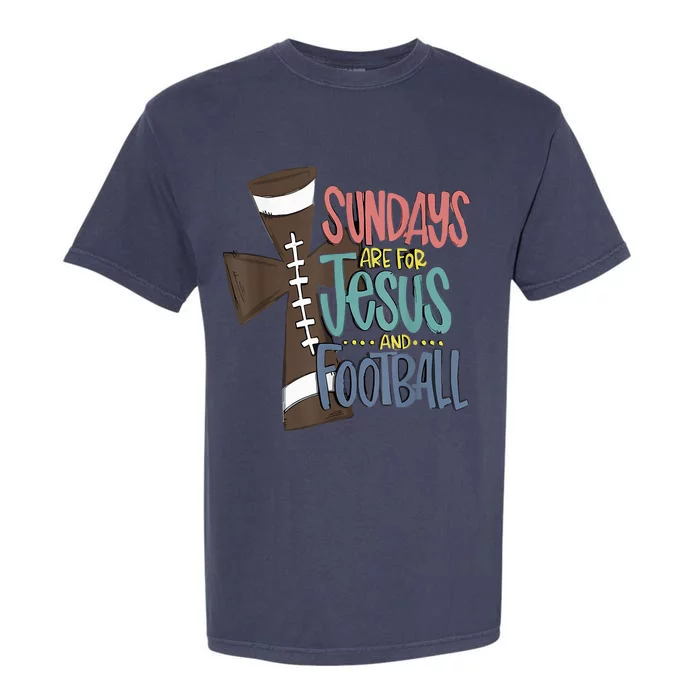 Sundays Are For Jesus And Football Funny Sport Garment-Dyed Heavyweight T-Shirt