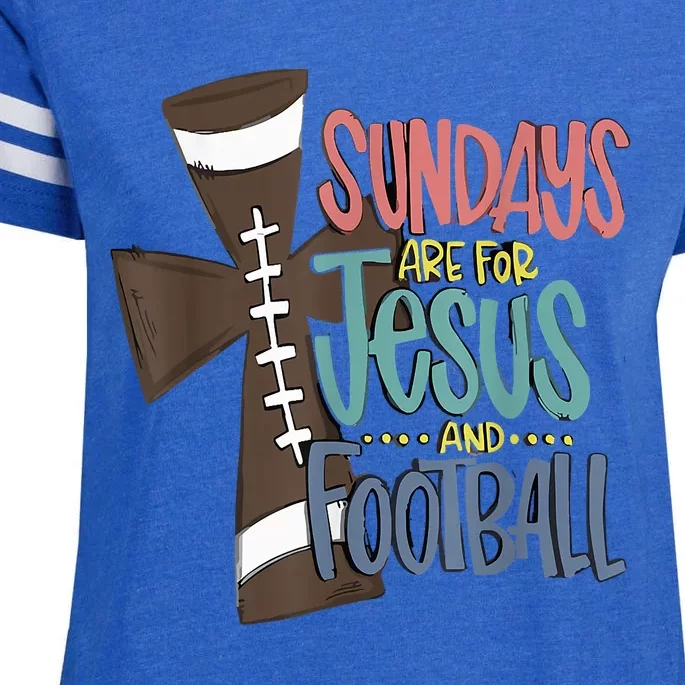 Sundays Are For Jesus And Football Funny Sport Enza Ladies Jersey Football T-Shirt