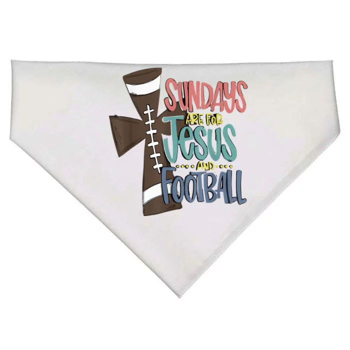 Sundays Are For Jesus And Football Funny Sport USA-Made Doggie Bandana