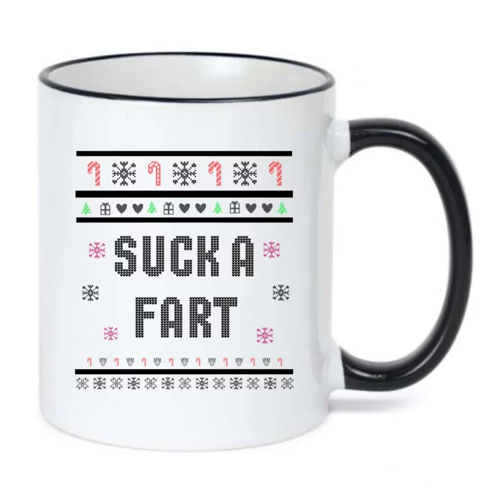 Suck A Fart Inappropriate Christmas Ugly Great Gift Black Color Changing Mug