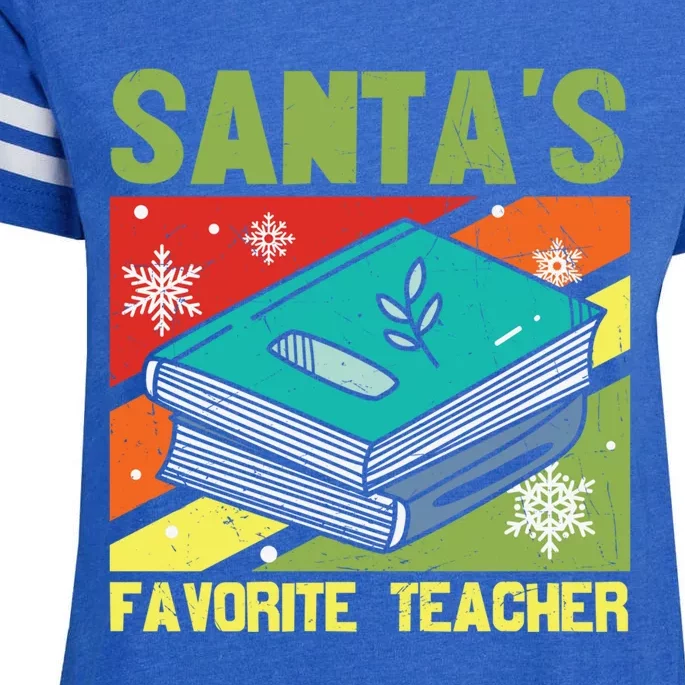 Santas A Favorite Teacher Funny Gift Enza Ladies Jersey Football T-Shirt