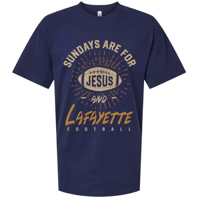 Sundays Are For Jesus And Lafayette Football Louisiana Gift Sueded Cloud Jersey T-Shirt