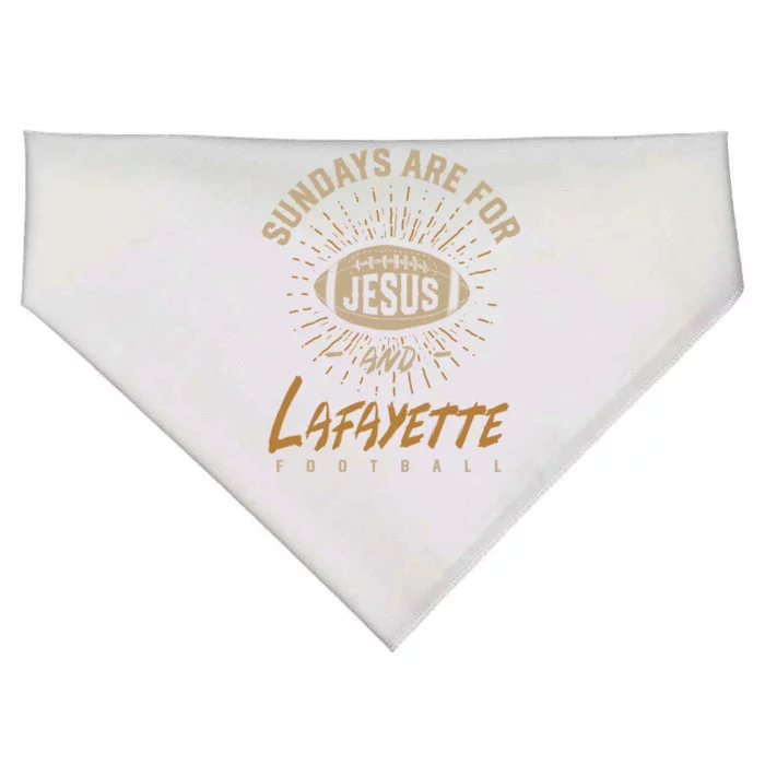 Sundays Are For Jesus And Lafayette Football Louisiana Gift USA-Made Doggie Bandana