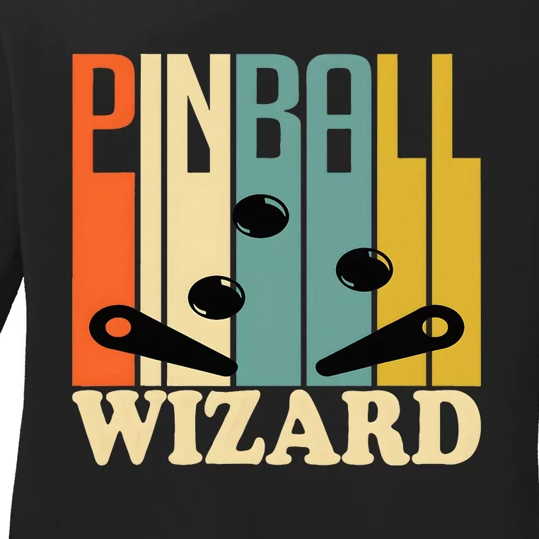 Stylish And Fun Arcade Game Pinball Wizard Design Ladies Long Sleeve Shirt