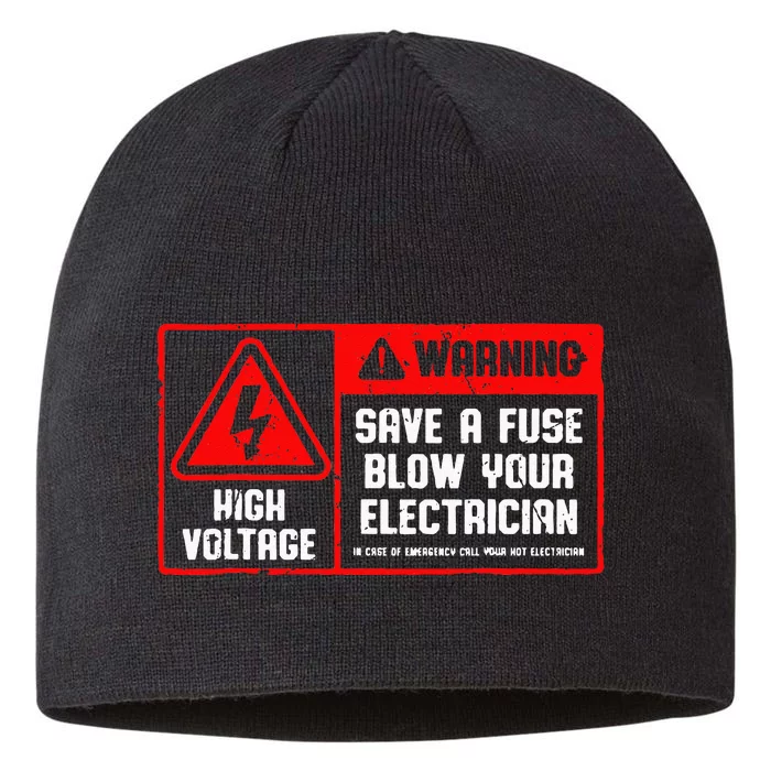 Save A Fuse Blow Your Electrician Lineman 8 1/2in Sustainable Knit Beanie