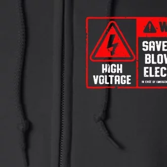 Save A Fuse Blow Your Electrician Lineman Full Zip Hoodie