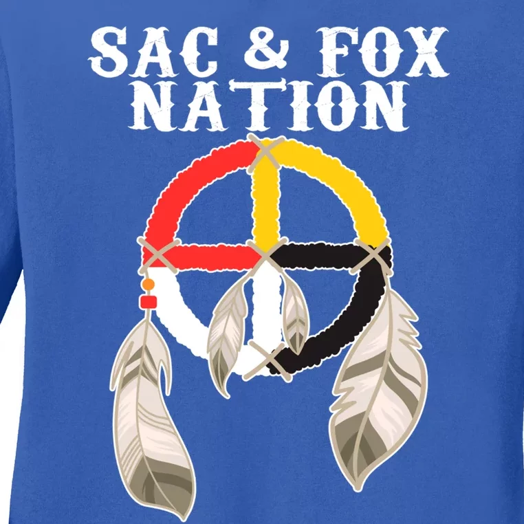 Sac And Fox Nation Native American Indian Medicine Wheel Gift Ladies Long Sleeve Shirt