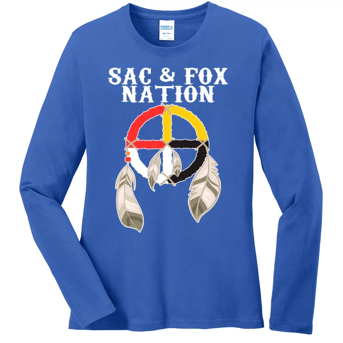 Sac And Fox Nation Native American Indian Medicine Wheel Gift Ladies Long Sleeve Shirt