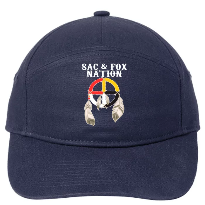 Sac And Fox Nation Native American Indian Medicine Wheel Gift 7-Panel Snapback Hat