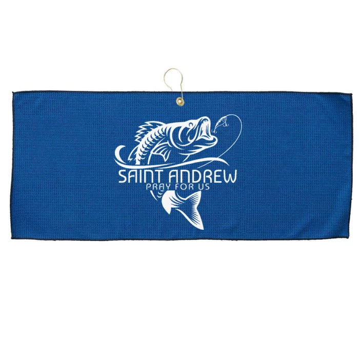 St Andrew Fishing Saint Of Fisherman Catholic Saint Large Microfiber Waffle Golf Towel