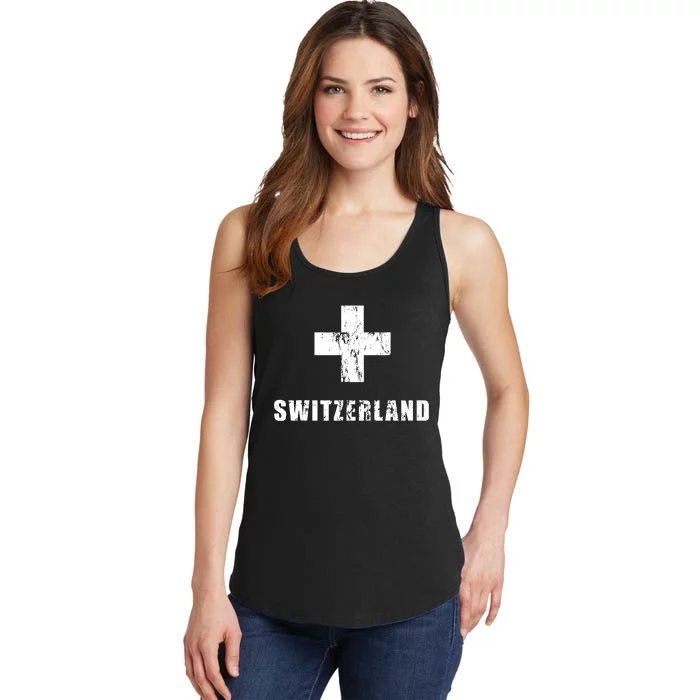 Switzerland Apparel For Swiss Retro Vintage Design Lover Ladies Essential Tank