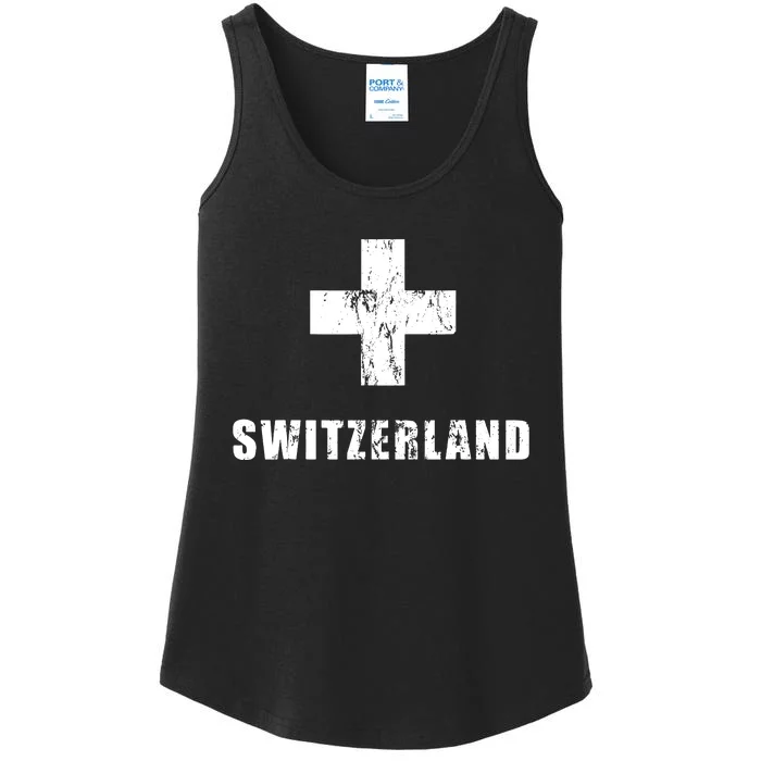 Switzerland Apparel For Swiss Retro Vintage Design Lover Ladies Essential Tank