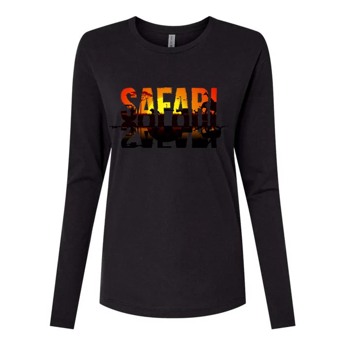 Safari Animal Kingdom Womens Cotton Relaxed Long Sleeve T-Shirt