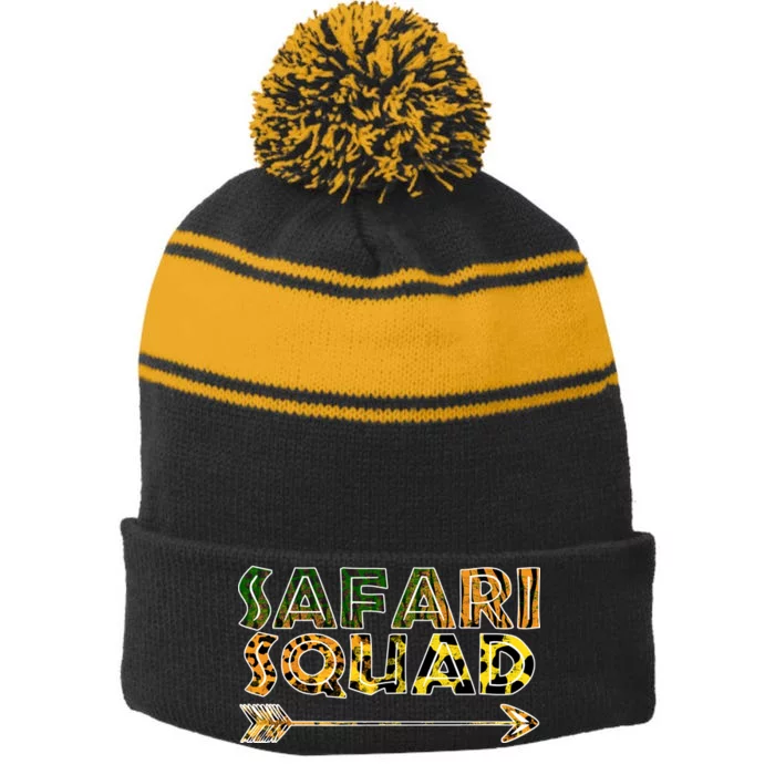 Safari Squad Stripe Pom Pom Beanie