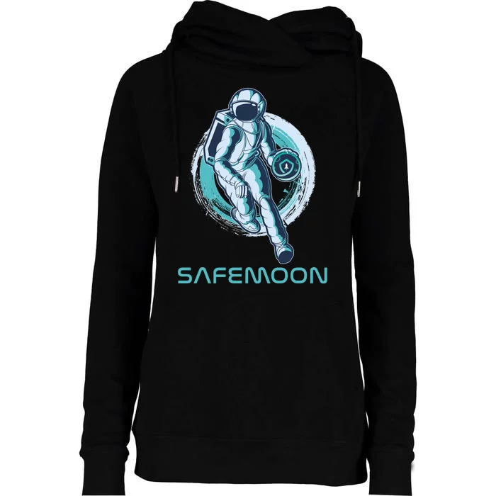 Safemoon Blockchain Cryptocurrency Astronaut Basketball Womens Funnel Neck Pullover Hood