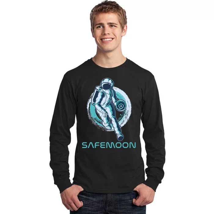 Safemoon Blockchain Cryptocurrency Astronaut Basketball Tall Long Sleeve T-Shirt