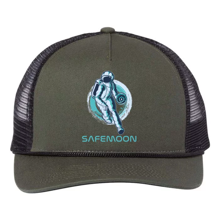 Safemoon Blockchain Cryptocurrency Astronaut Basketball Retro Rope Trucker Hat Cap