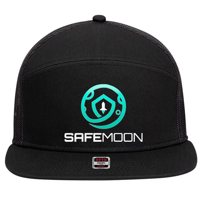 Safemoon Cryptocurrency 7 Panel Mesh Trucker Snapback Hat