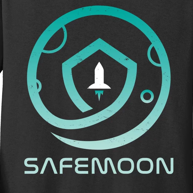 Safemoon Cryptocurrency Logo With Name Kids Long Sleeve Shirt