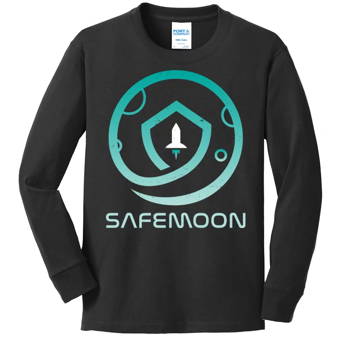 Safemoon Cryptocurrency Logo With Name Kids Long Sleeve Shirt