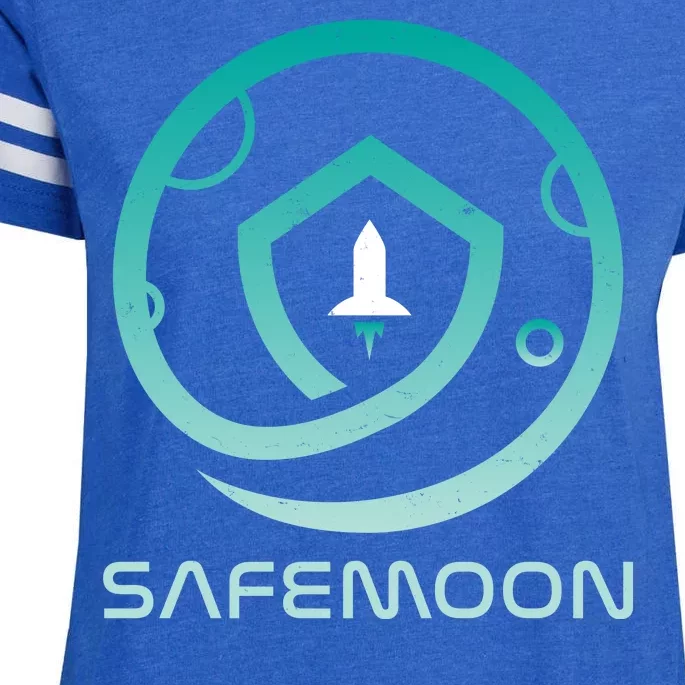 Safemoon Cryptocurrency Logo With Name Enza Ladies Jersey Football T-Shirt