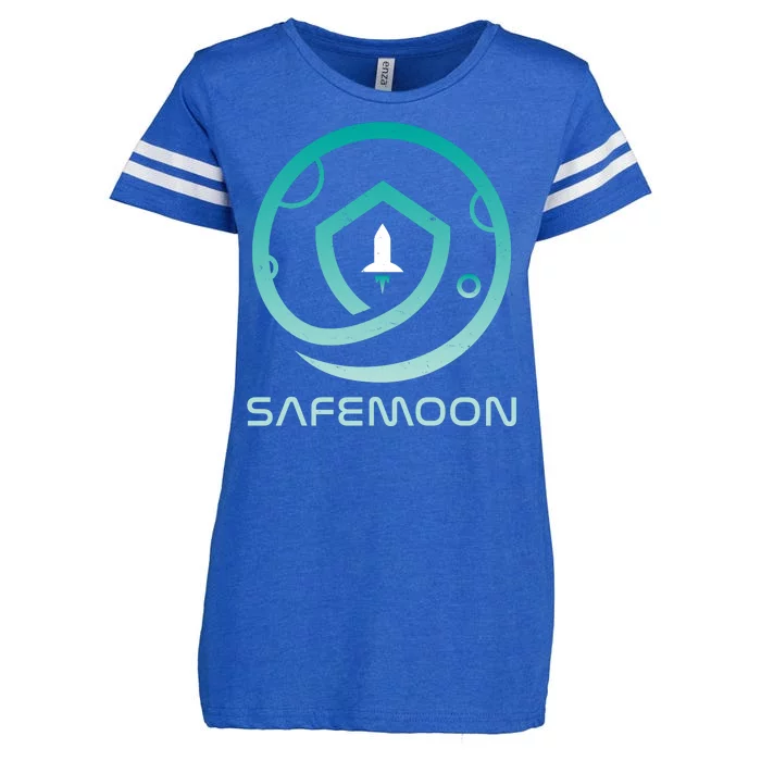 Safemoon Cryptocurrency Logo With Name Enza Ladies Jersey Football T-Shirt