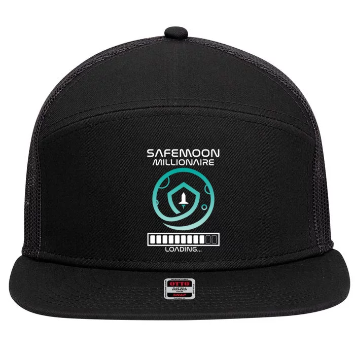 Safemoon Cryptocurrency Millionaire Loading Bar 7 Panel Mesh Trucker Snapback Hat