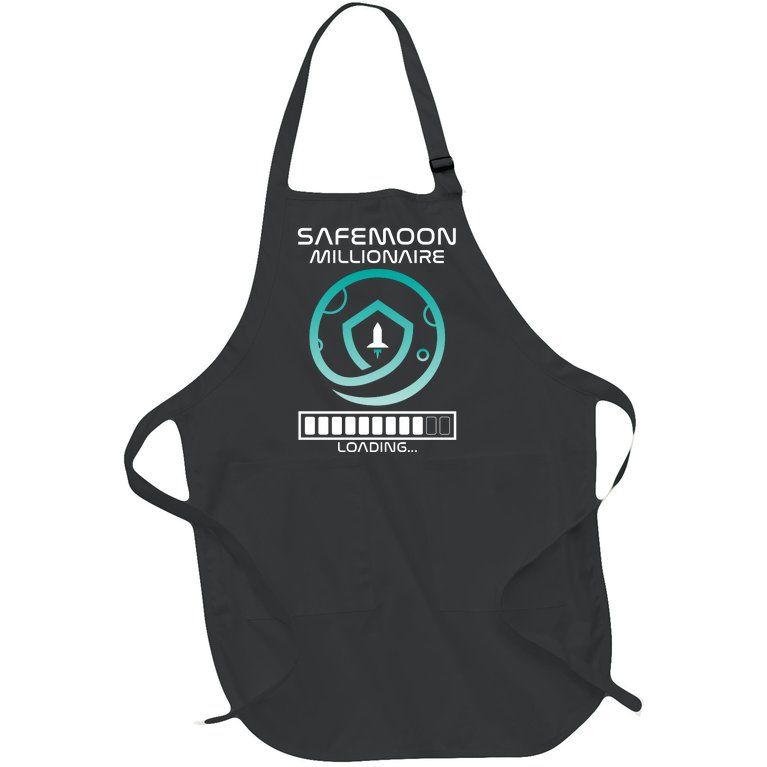 Safemoon Cryptocurrency Millionaire Loading Bar Full-Length Apron With Pockets