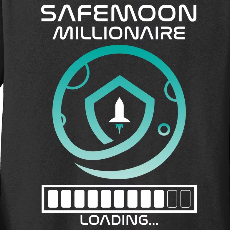 Safemoon Cryptocurrency Millionaire Loading Bar Kids Long Sleeve Shirt