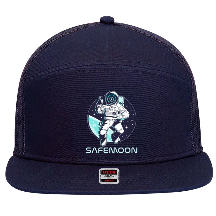 Safemoon Cryptocurrency Space Astronaut 7 Panel Mesh Trucker Snapback Hat