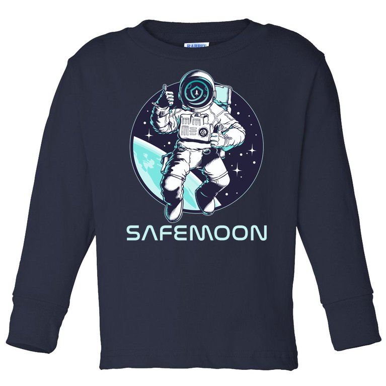 Safemoon Cryptocurrency Space Astronaut Toddler Long Sleeve Shirt