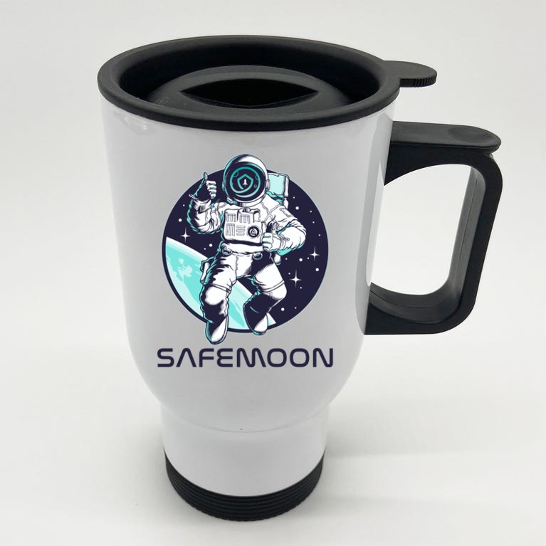 Safemoon Cryptocurrency Space Astronaut Stainless Steel Travel Mug