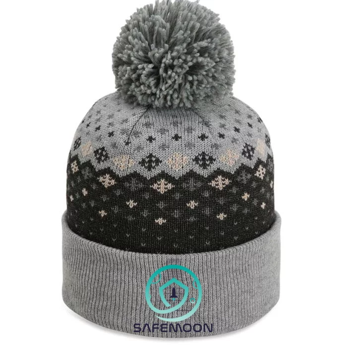 Safemoon Cryptocurrency Space Grid The Baniff Cuffed Pom Beanie