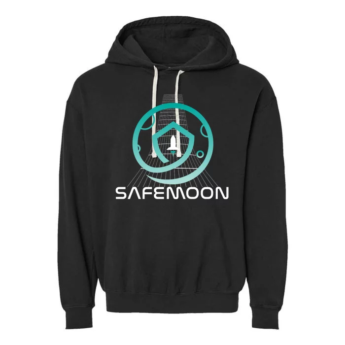 Safemoon Cryptocurrency Space Grid Garment-Dyed Fleece Hoodie