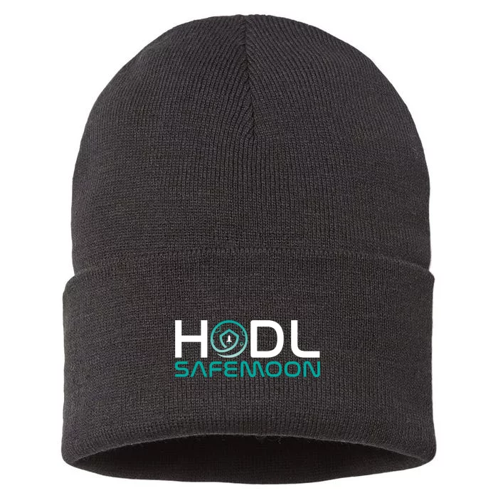 Safemoon HODL Cryptocurrency Logo Sustainable Knit Beanie