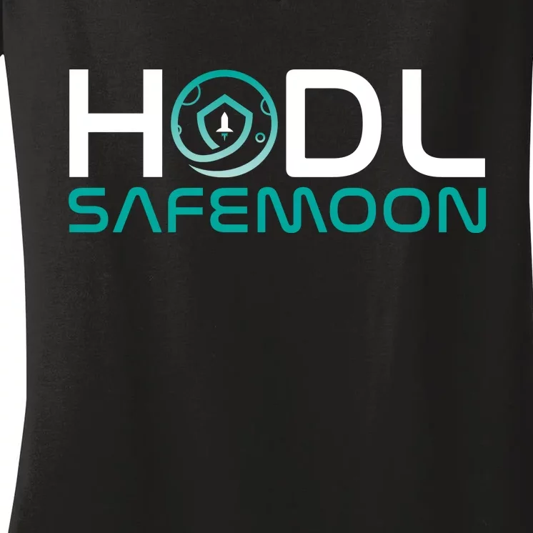 Safemoon HODL Cryptocurrency Logo Women's V-Neck T-Shirt