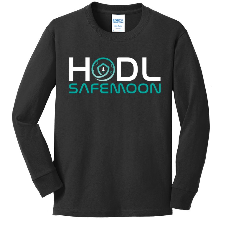 Safemoon HODL Cryptocurrency Logo Kids Long Sleeve Shirt