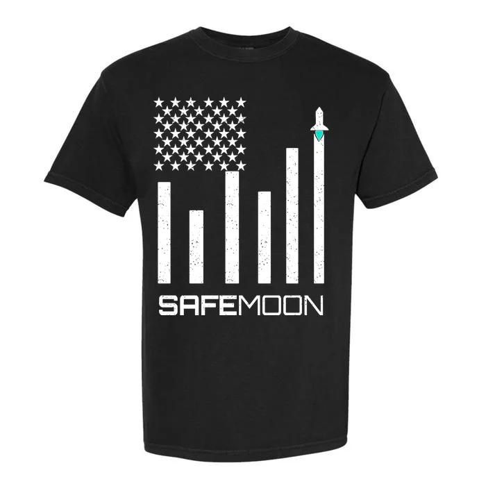 Safemoon To The Moon Crypto Blockchain Flag Garment-Dyed Heavyweight T-Shirt