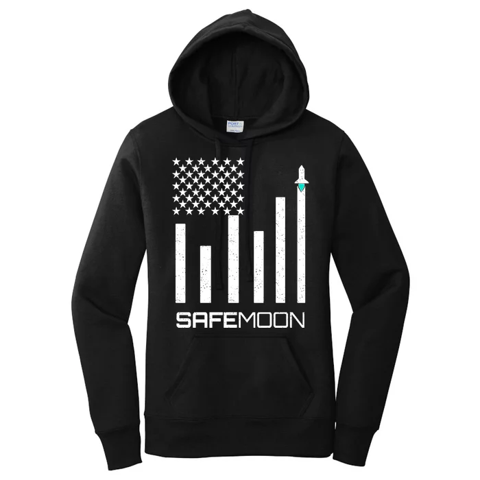 Safemoon To The Moon Crypto Blockchain Flag Women's Pullover Hoodie