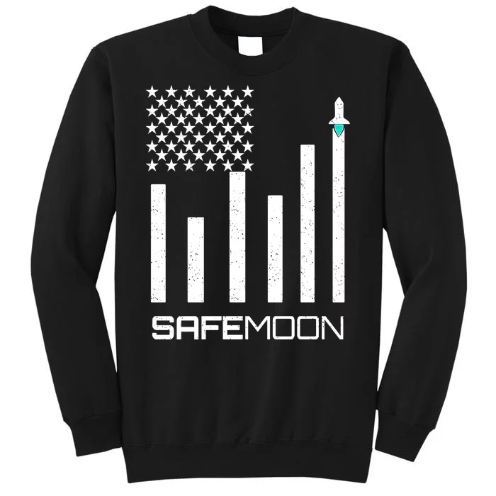 Safemoon To The Moon Crypto Blockchain Flag Tall Sweatshirt