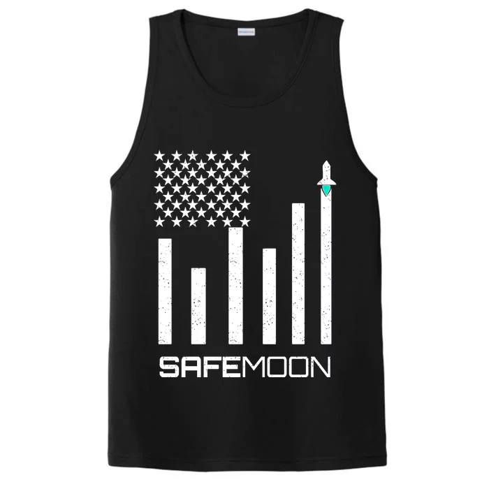 Safemoon To The Moon Crypto Blockchain Flag Performance Tank